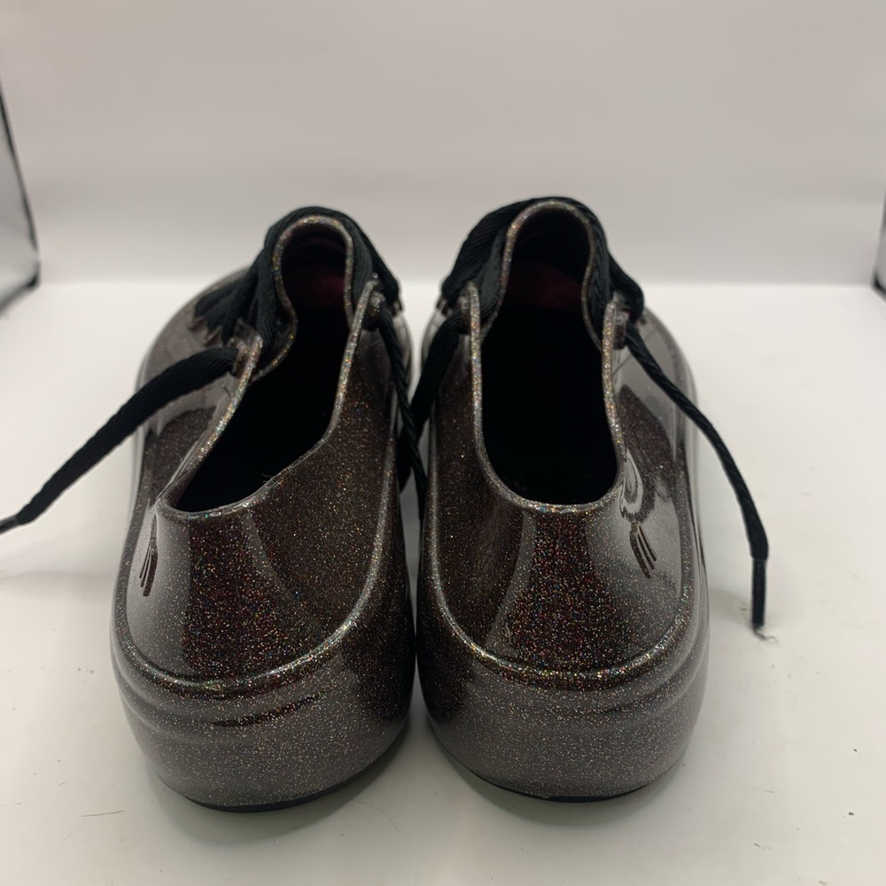 Melissa Ulitsa Black Glitter Jelly Sneaker NWOB size 5 100% real plastic - Picture 4 of 6